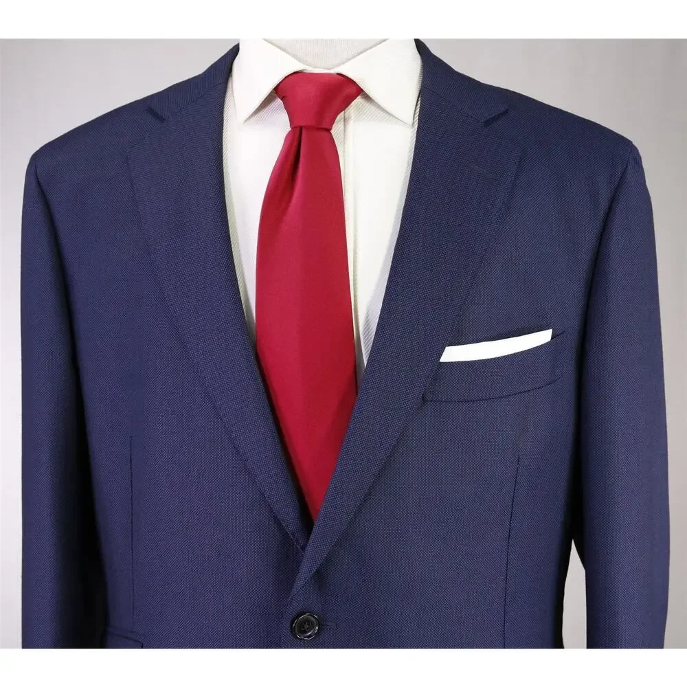 Suitsupply Sienna Navy Blue Birdseye Woven 2-Btn Wool Suit 44R